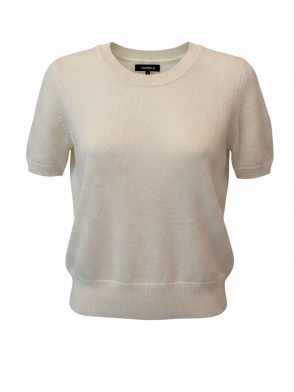 Naadam 100% Cashmere Short Sleeve Sweater Ivory Cream Size Small